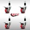 Service Caster 3'' SS Red Poly Swivel 1-3/8'' Expanding Stem Caster Set Total Lock Brake, 4PK SCC-SSEXTTL20S314-PPUB-RED-138-4 - alternate 3